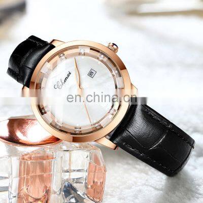 CHENXI 317 Luxury Fashion Quartz Wristwatches Leather Bracelet Women Crystal Rose Gold Waterproof Quartz Watch