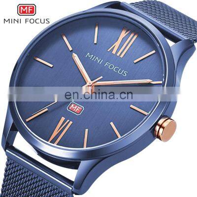 Mini Focus MF0018G Casual Mens Quartz Watches Stainless Steel Waterproof Simple Watch Men Brand