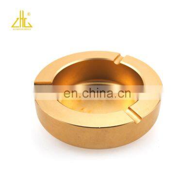 ZHONGLIAN Aluminum Golden Ashtray Customize 6061 6063 CNC Machining Aluminum