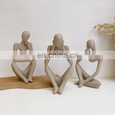 Creative Modern New Design Fancy Table Decoration Home Nordic Abstract Thinking People Ceramic Decoration for Office Home Decor photo-4