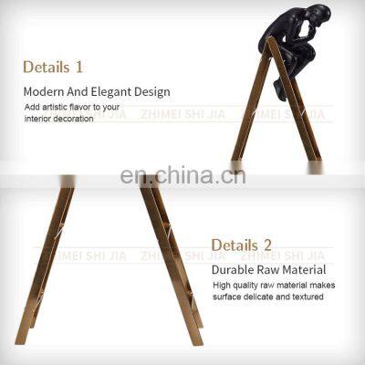 Metal Ladder Resin Thinker Sculpture Tabletop Home Decor photo-3