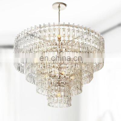 Modern Uniquely Art K9 Crystal Chain Pendant Chandelier Lighting Fixture For Living Room Dining Room Kitchen Island Foyer Lobby