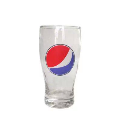 Hot sale single wall 540ml pep si beer glass cup with logo