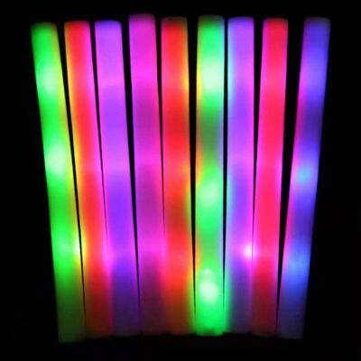 Factory Price Custom Party Supplies Multi-Color Flashing Foam LED Light up Foam Sticks Led Foam Glow Stick With 3 Modes photo-5