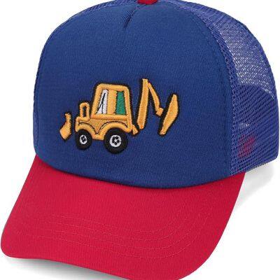 Cute Embroidery Excavator Toddler Kids Baseball Cap Adjustable Cotton Washed Vintage Dad Hat for Boys Girls