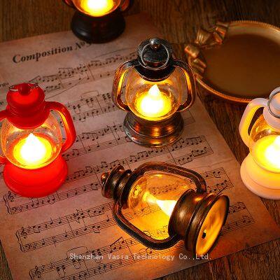 2025 New Mini Plastic LED Lanterns Retro Electronic Candles Wholesale for Christmas Halloween Gift Festival Decorations