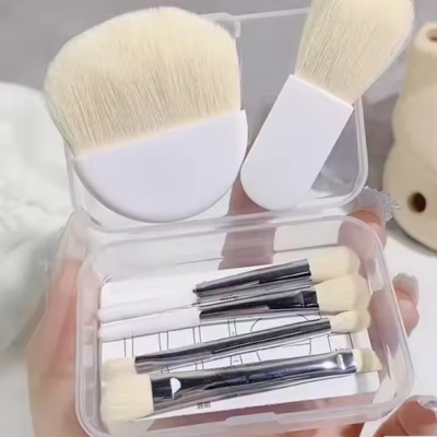 New Arrival Portable Mini Makeup Brush Set Loose Powder Concealer Fan Brush Lip Liner Travel-Friendly Makeup Brushes Small Box photo-4