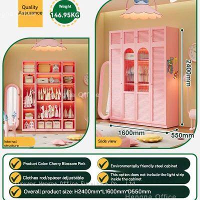 Paris Long-term Rental Apartment Metal Wardrobe | Durable Anti-Insect Steel Closet | HN Louvre Design for Ventilation photo-2