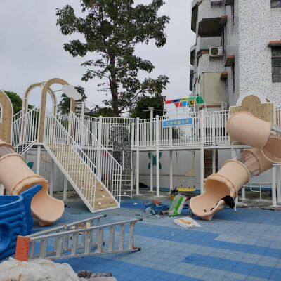 Large Outdoor Kindergarten Climbing Nets, Non-standard Expansion Training Ropes, Slides and Other Amusement Equipment.