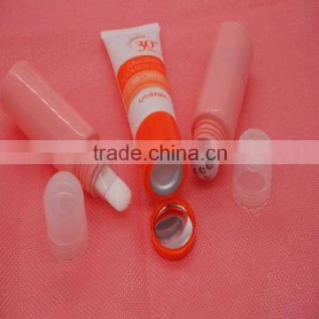 New cosmetic packaging tube with mirror or applicator