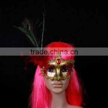 2015new Ostrich feathers famous people masks halloween masks