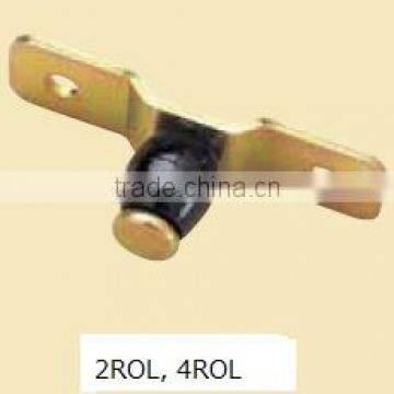 HANGING DOOR ROLLERS FOR WOODEN DOOR USED AT A WAREHOUSE ETC WITH OTHER RELATIVE PARTS.