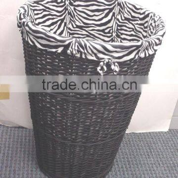 zebra Split willow laundry basket