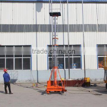12m Hydraulic Man Lift for Glass Washing / Double Mast Aluminum Lift Platform
