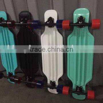 Fresh pp material plastic skateboard longboard with big size Aluminum truck