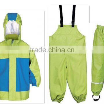 100% waterproof PU raincoat hooded