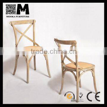 wholesale Bistro Rattan Crossback Chair X back chair oak wood chair