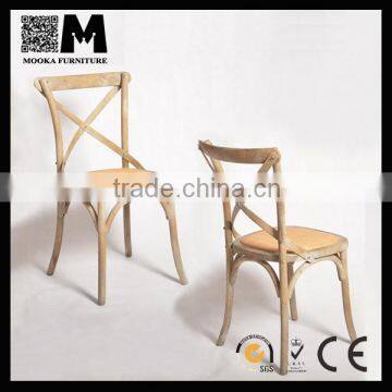 Wholesale Bistro Rattan Crossback Chair X Back Chair Oak Wood Chair