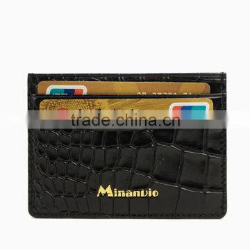 Genuine leather card holder crocodile credit card sleeve