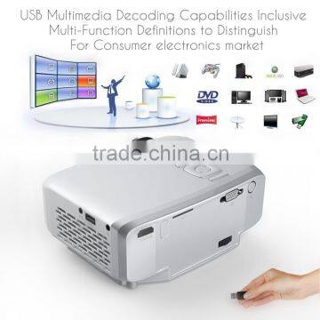 72inch Best Image Size Small LED Portable Projector 3D 1080P for Home Entertainment