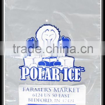 Custom logo Clear ldpe plastic ice packaging bag