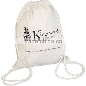 2015 eco-friendly drawstring cotton bag with your logo