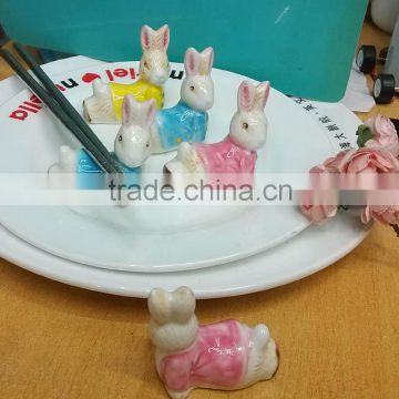 High quality ZAKKA manual ceramic rabbit chopsticks rack chopsticks rest holder for party decorations