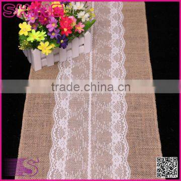 30*275cm 221g Lace Burlap Hessian Country home Wedding Party Decoration modern Table Runner