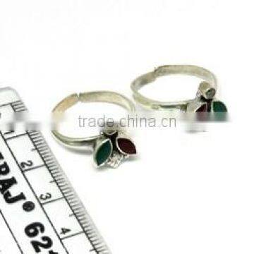 New ! Red Onyx_Green Onyx_White CZ 925 Sterling Silver Toe Ring, Gemstone Silver Jewelry, 925 Wholesale Toe Ring photo-6