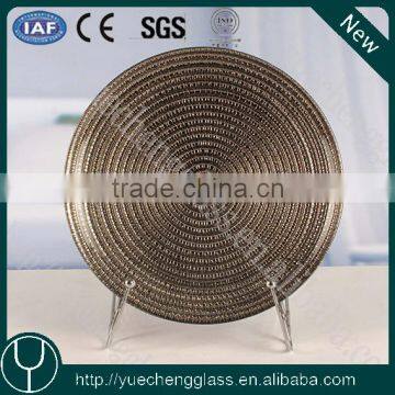 Silver electroplating whorl shaped glass charger plate wholesale                        
                                                                                Supplier's Choice