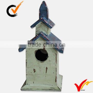 Shabby painted handmade recycled wooden birdhouse