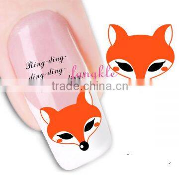 Fox design watermark nail stickers for nail decoration