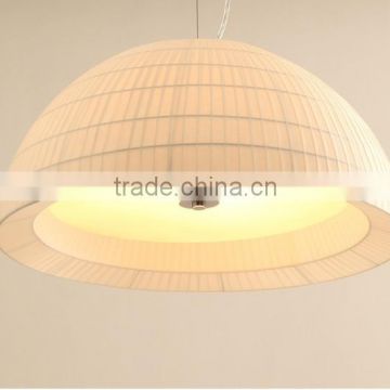 Cloth art modern pendant light with half round shape