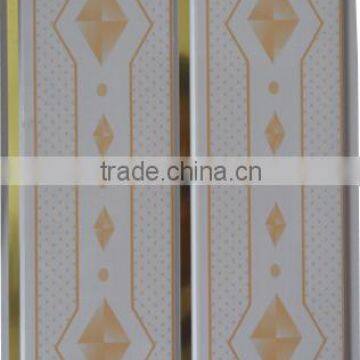 Printing,middle groove, pvc ceiling & wall panel with gold strip G096-1