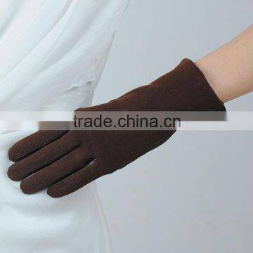 Thinsulate Wearproof Brown Color Girls Wool Gloves for Spring Use