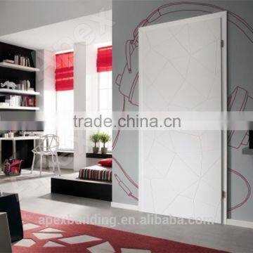 Wooden door with decorative patterns , modern design composit wood door