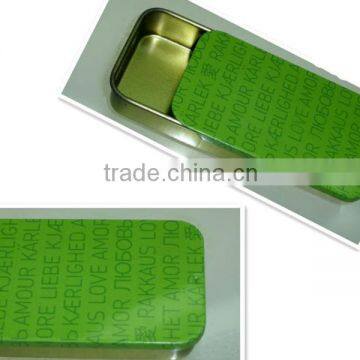 Mint Tin Boxes, Sliding Function, Made of Food Grade Tinplate Material, CMYK Printing