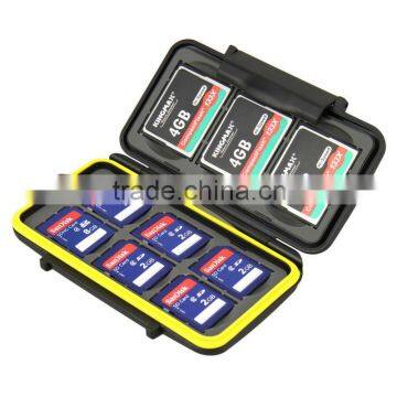 JJC MC-SD6CF3 Rugged Waterproof Sim memory Card Holder Case (6x SecureDigital SD/SDHC Cards, 3x CompactFlash CF card)