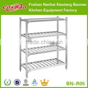 2015 the latest supermarket stainless steel heavy duty four shelf, can load 300KG, leg pipe material thickness 1.5MM