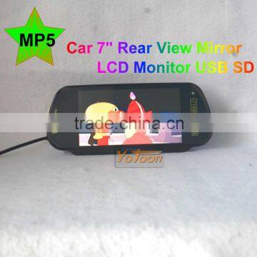 Car 7" Rear View Mirror LCD MP5 Monitor system USB SD with bluetooth