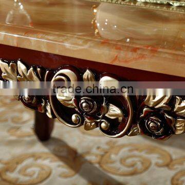 Luxury Classical Royal Baroque French Style Traditional Carved Wooden Antique Gold Silver Stroke Dark Brown Dining Room Set Quality Choice photo-3