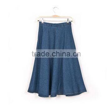 wholesale long denim women blue denim skirt lady long denim skirt jeans apparel