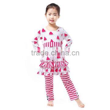 Beautiful Children Multi-colors Ruffle Watermelon Print Persnickety Clothing Set Girls Boutique Tops photo-2