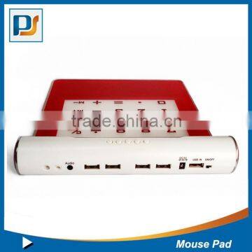 Mouse Pad With USB Hub 4 USB Ports LED Light Calculator Function photo-2