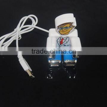 Man Shaped 4 Ports Usb 2.0 Hub Driver High Speed Mini 2.0 Version 4 Port USB Hub photo-2