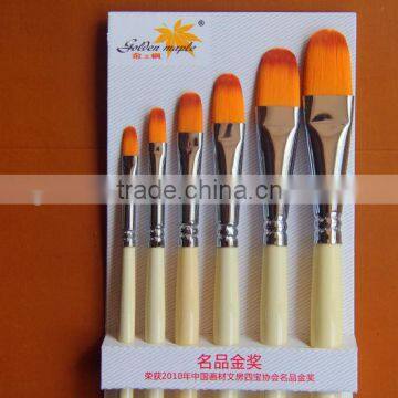 wooden handle paint brush set