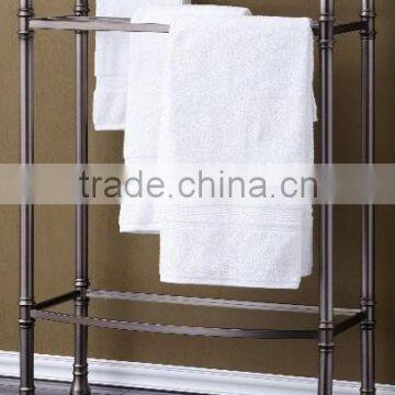 2014 new designed high end elegant curved edge shelving adjustable feet floor standing towel rack towel shelves