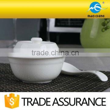 Round White Fine China Ceramic Soup Tureen photo-2