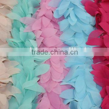 17 Colors Available Chiffon Leaves Trimmings For Dress,Chiffon Lace Trimmings,Peach Pink Mint Aqua ivory Trimmings For Garments                        
                                                Quality Choice