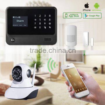 Wireless wifi alarm system work with pet immunity pir sensor ,door sensor and smoke detector